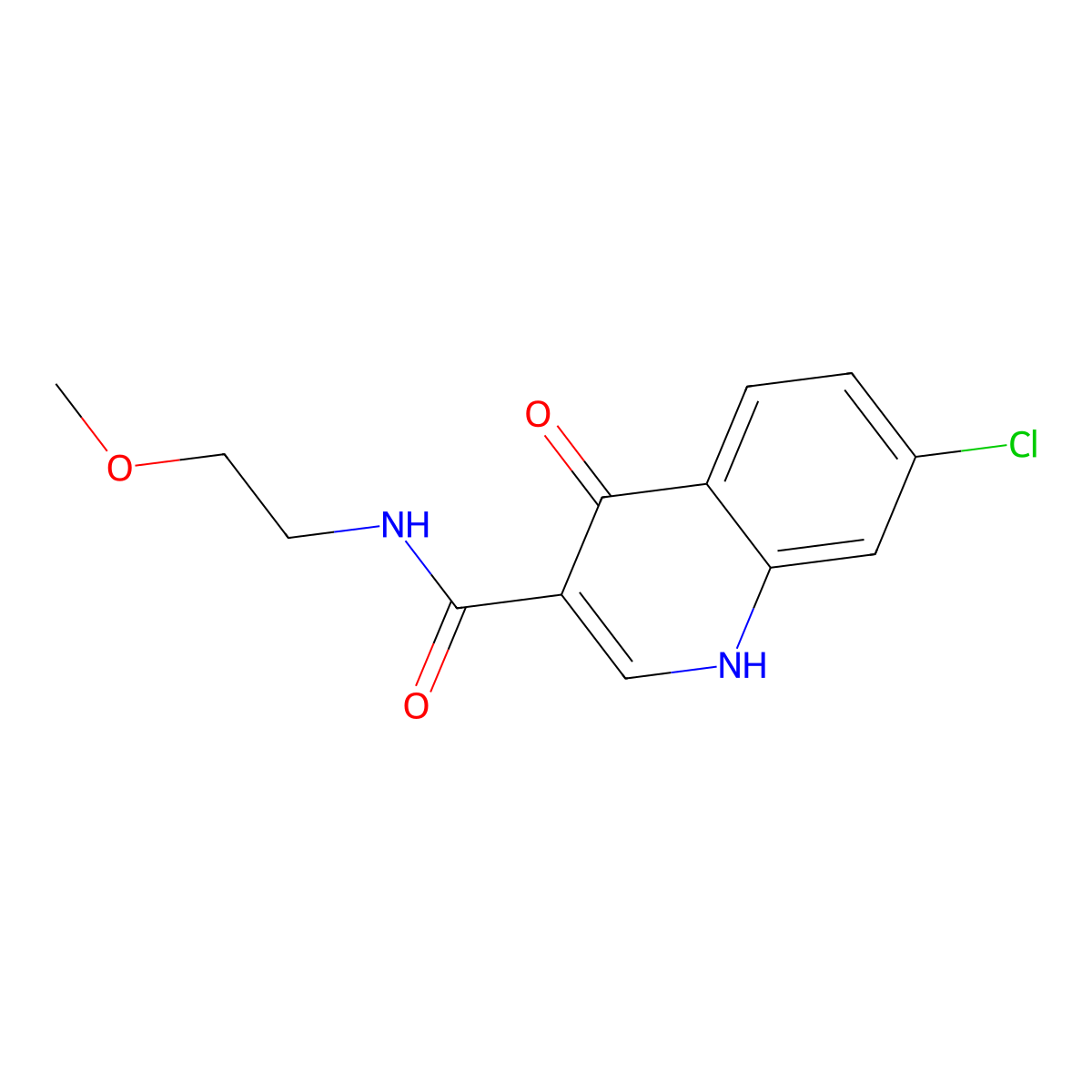 7-chloro-N-(2-methoxyethyl)-4-oxo-1,4-dihydroquinoline-3-carboxamide molecular structure, CAS 1144495-74-8