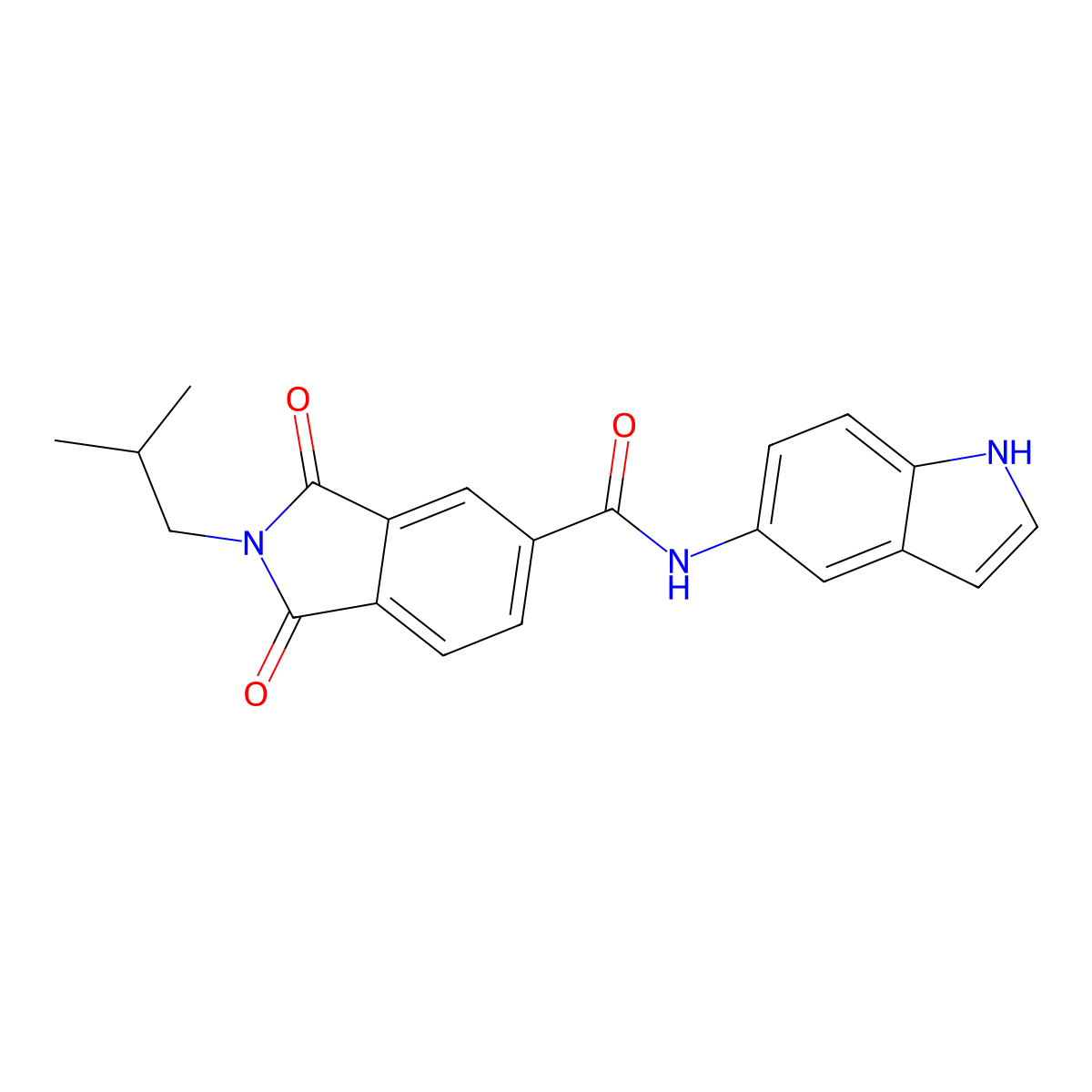 N-(1H-indol-5-yl)-2-(2-methylpropyl)-1,3-dioxo-2,3-dihydro-1H-isoindole-5-carboxamide molecular structure, CAS 1144495-87-3