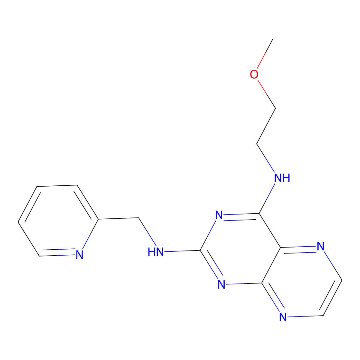{4-[(2-Methoxyethyl)amino]pteridin-2-yl}(2-pyridylmethyl)amine molecular structure, CAS 1144496-05-8