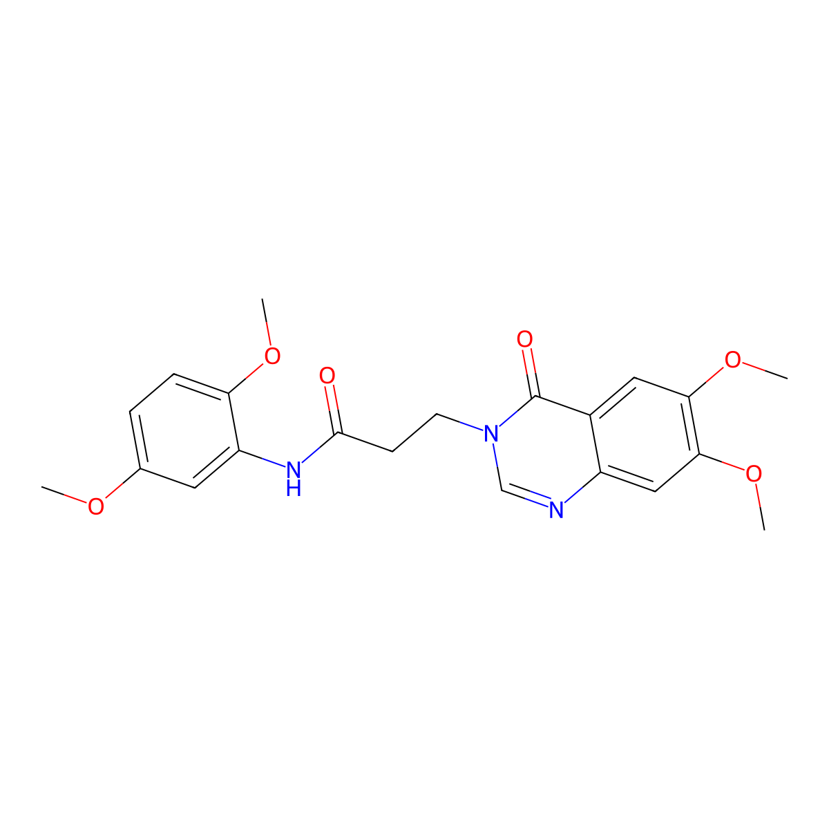 3-(6,7-dimethoxy-4-oxoquinazolin-3(4H)-yl)-N-(2,5-dimethoxyphenyl)propanamide molecular structure, CAS 1144496-07-0