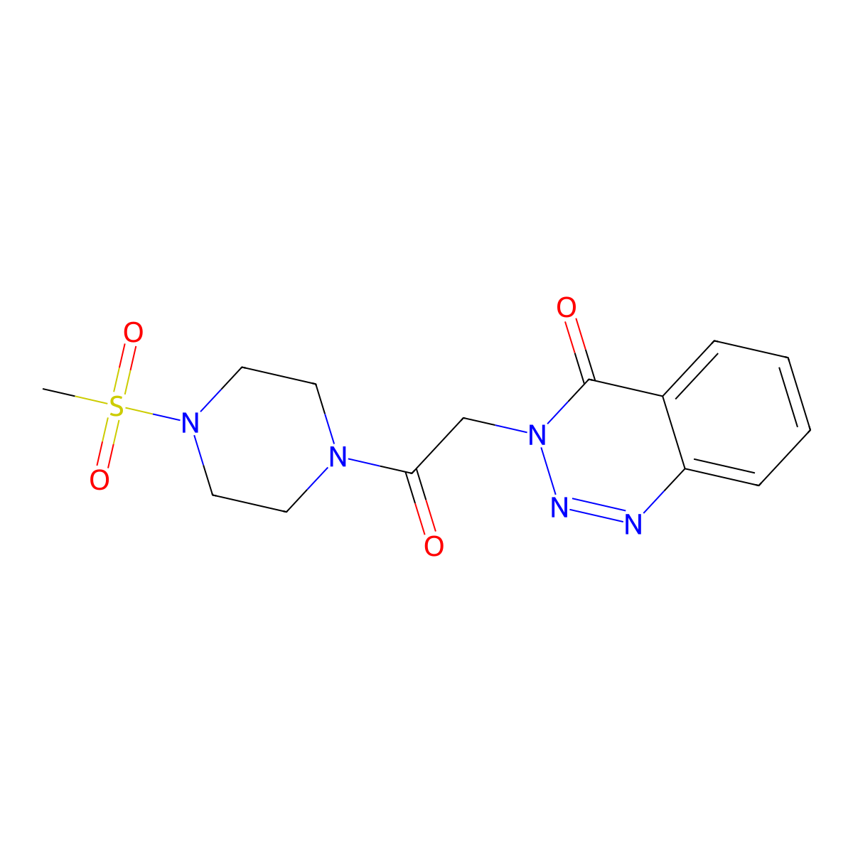 3-{2-[4-(methylsulfonyl)piperazino]-2-oxoethyl}-1,2,3-benzotriazin-4(3H)-one molecular structure, CAS 1144496-23-0