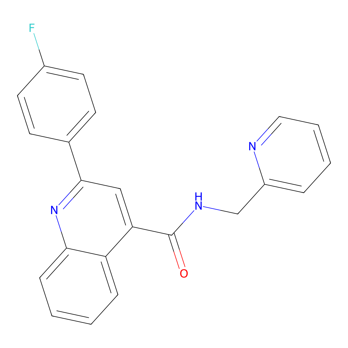 2-(4-fluorophenyl)-N-(2-pyridylmethyl)-4-quinolinecarboxamide molecular structure, CAS 1144496-24-1