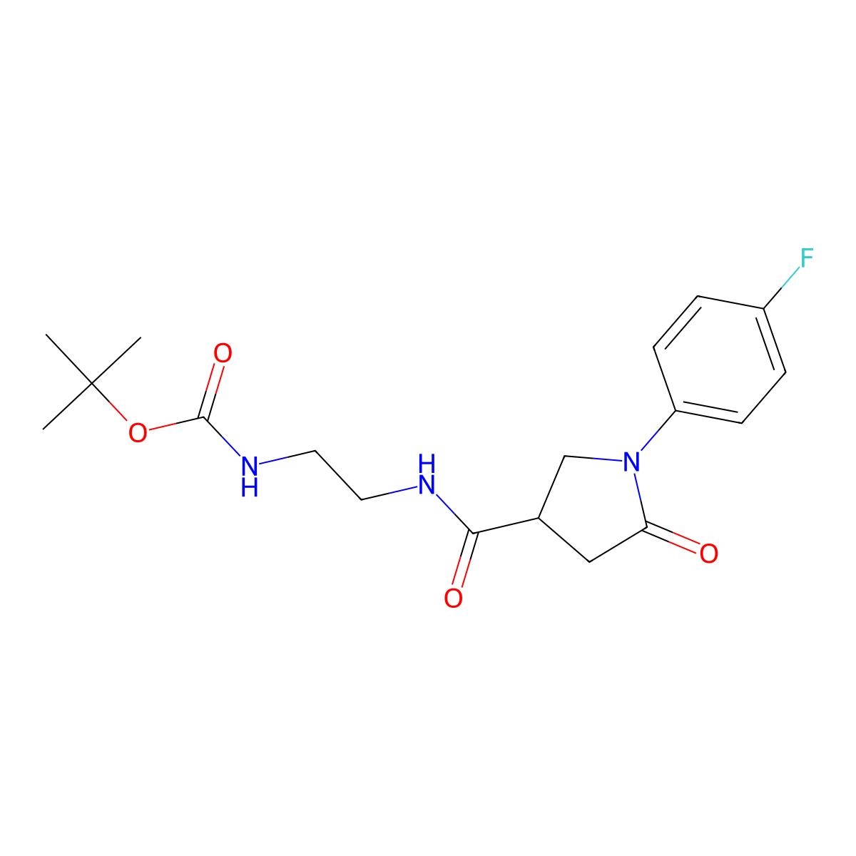 Tert-butyl [2-({[1-(4-fluorophenyl)-5-oxopyrrolidin-3-yl]carbonyl}amino)ethyl]carbamate molecular structure, CAS 1144496-64-9