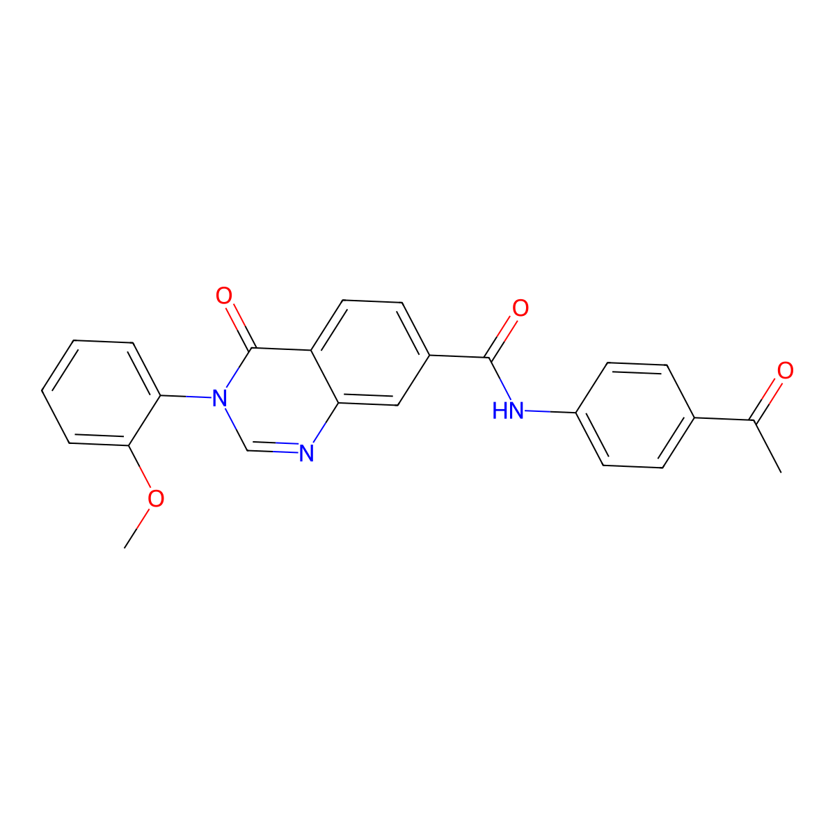 N-(4-acetylphenyl)-3-(2-methoxyphenyl)-4-oxo-3,4-dihydroquinazoline-7-carboxamide molecular structure, CAS 1144496-67-2