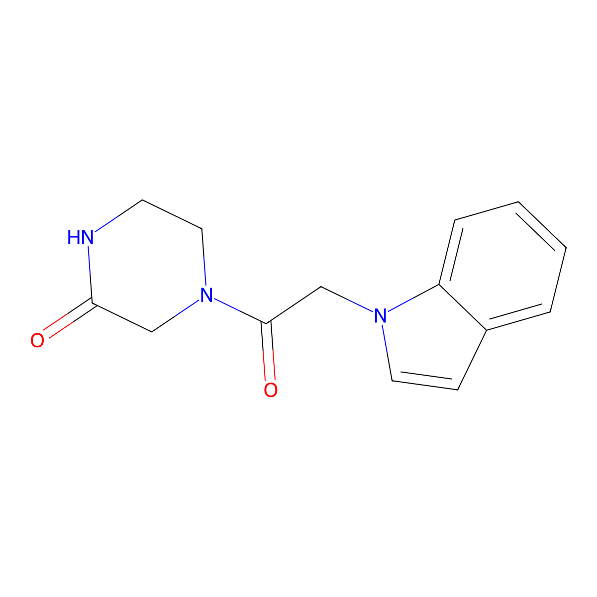 4-(1H-indol-1-ylacetyl)piperazin-2-one molecular structure, CAS 1144496-75-2