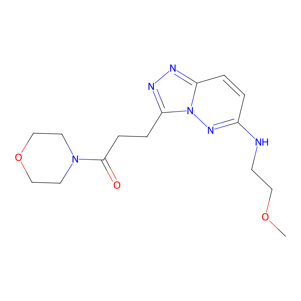 3-{6-[(2-Methoxyethyl)amino][1,2,4]triazolo[4,3-b]pyridazin-3-yl}-1-(morpholin-4-yl)propan-1-one molecular structure, CAS 1144496-92-3