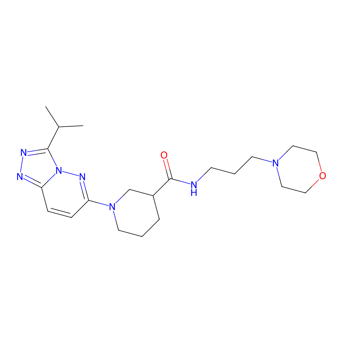 N-[3-(morpholin-4-yl)propyl]-1-[3-(propan-2-yl)[1,2,4]triazolo[4,3-b]pyridazin-6-yl]piperidine-3-carboxamide molecular structure, CAS 1144497-01-7