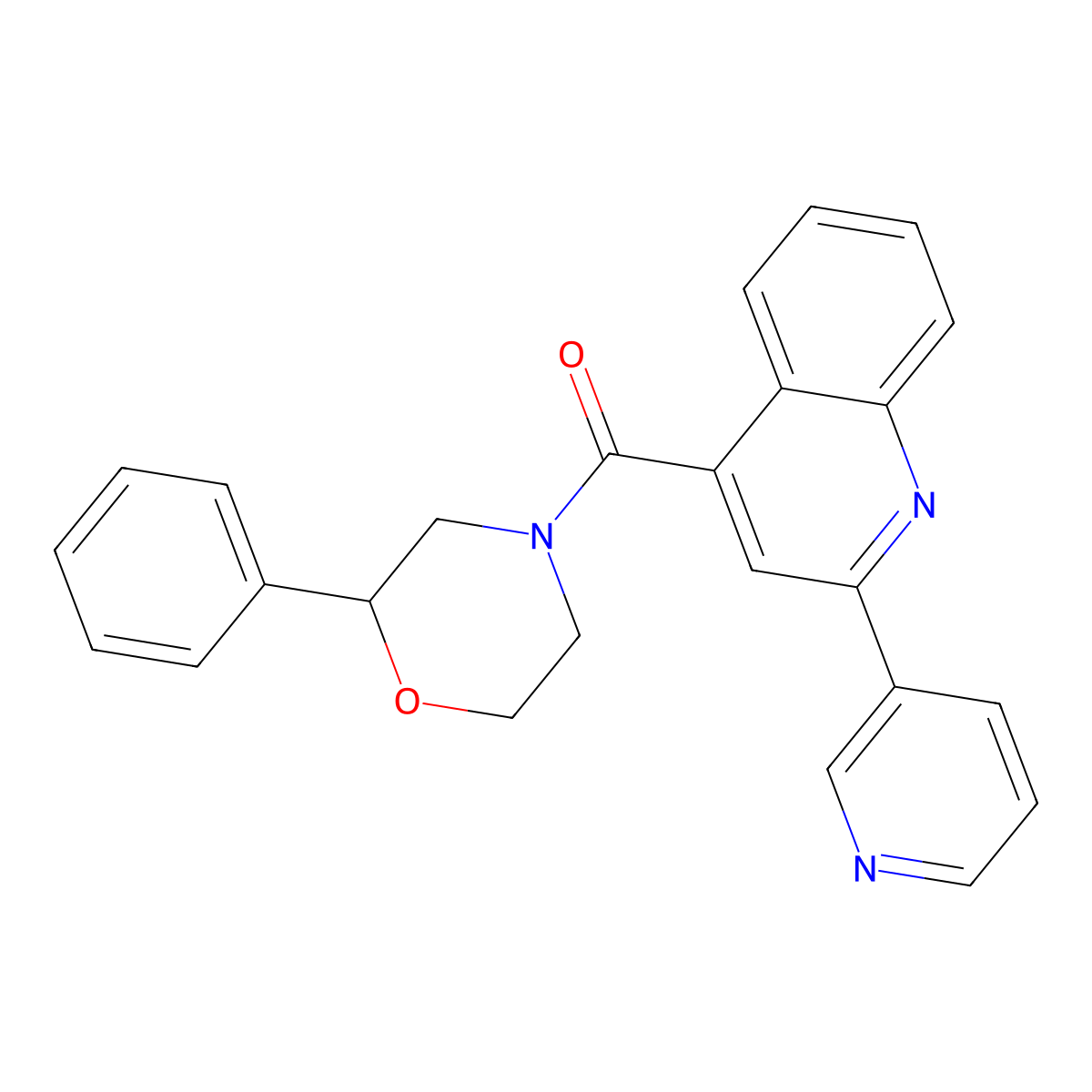 (2-Phenylmorpholin-4-yl)[2-(pyridin-3-yl)quinolin-4-yl]methanone molecular structure, CAS 1144497-02-8