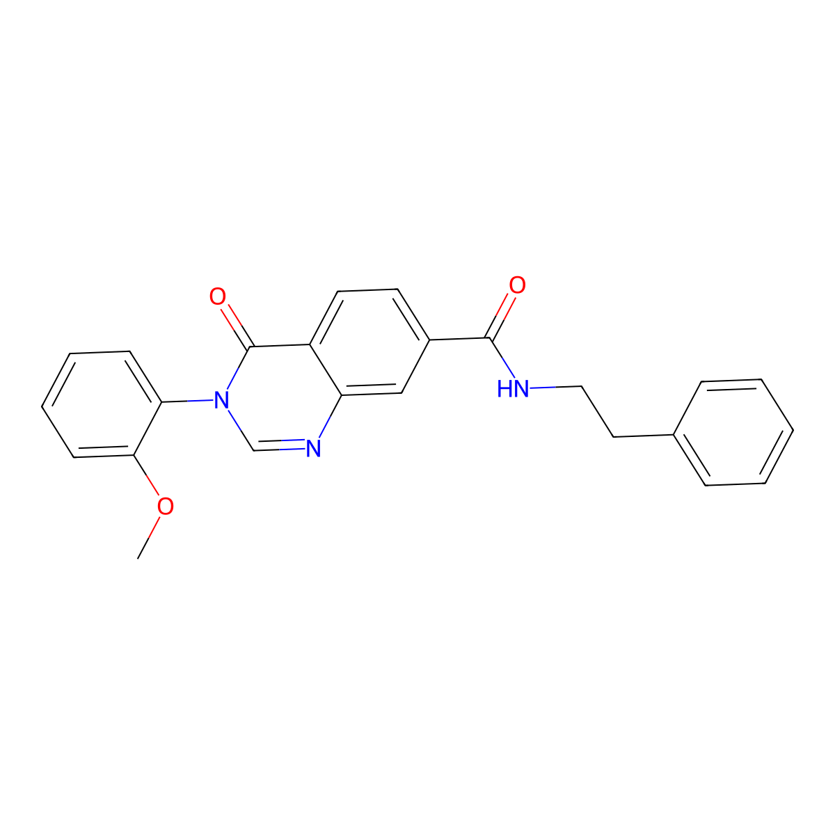 3-(2-methoxyphenyl)-4-oxo-N-(2-phenylethyl)-3,4-dihydroquinazoline-7-carboxamide molecular structure, CAS 1144497-09-5