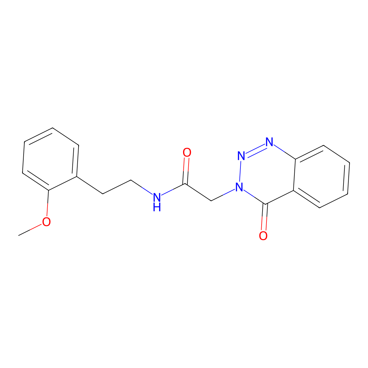 N-(2-methoxyphenethyl)-2-[4-oxo-1,2,3-benzotriazin-3(4H)-yl]acetamide molecular structure, CAS 1144497-15-3
