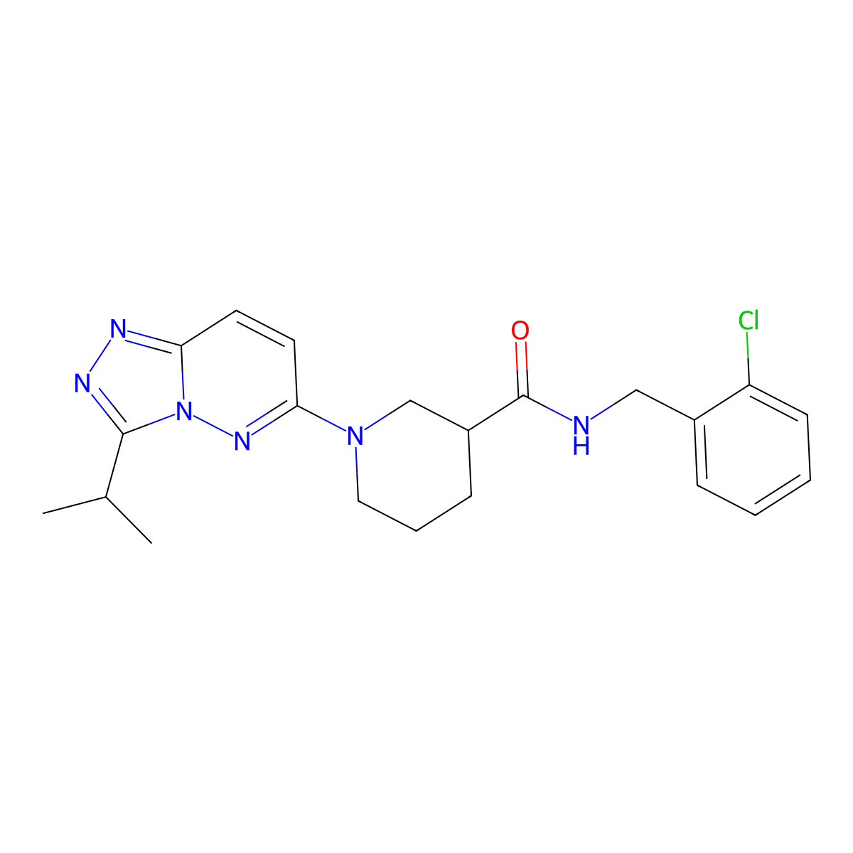 N-(2-chlorobenzyl)-1-[3-(propan-2-yl)[1,2,4]triazolo[4,3-b]pyridazin-6-yl]piperidine-3-carboxamide molecular structure, CAS 1144497-24-4