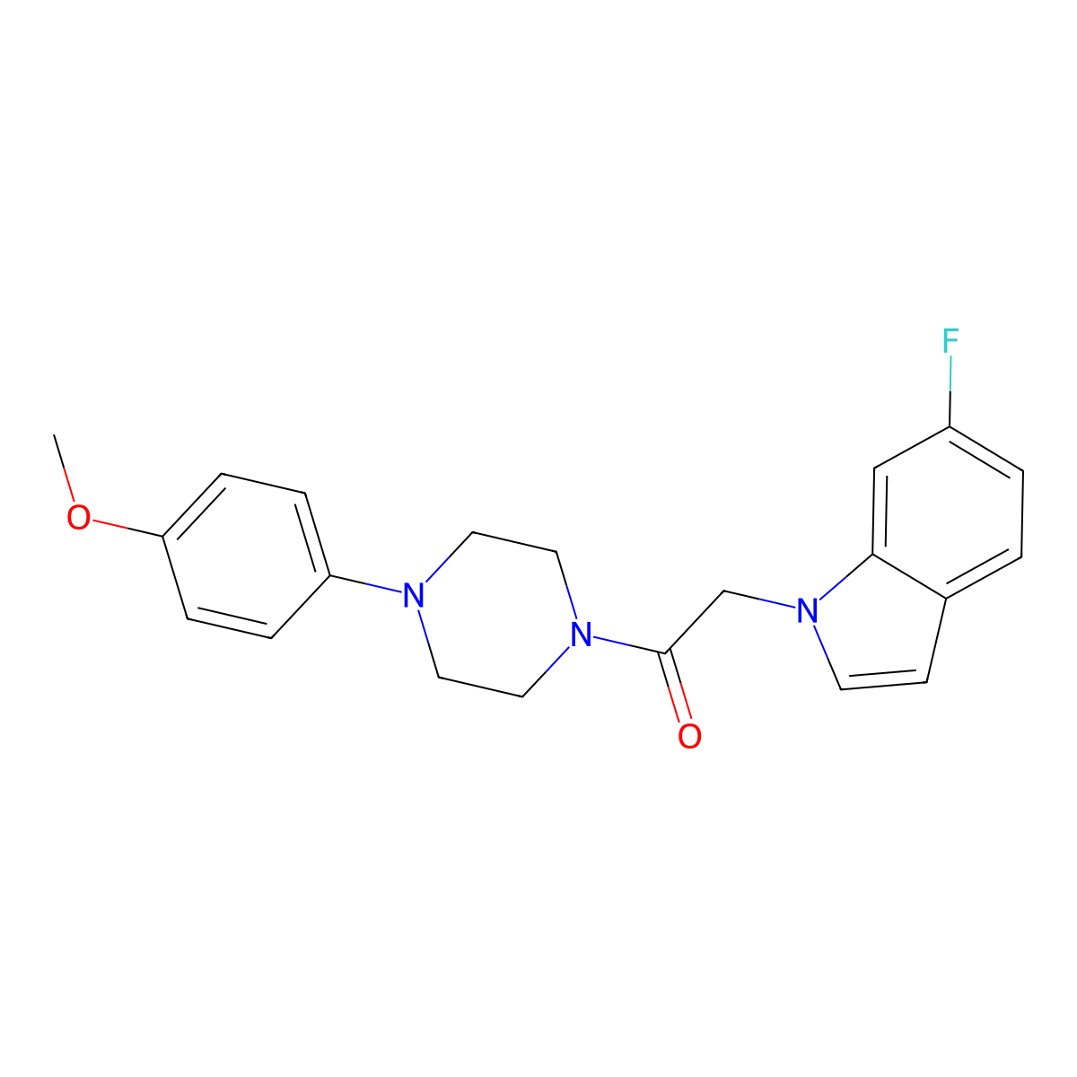 2-(6-fluoro-1H-indol-1-yl)-1-[4-(4-methoxyphenyl)piperazin-1-yl]ethanone molecular structure, CAS 1144497-30-2