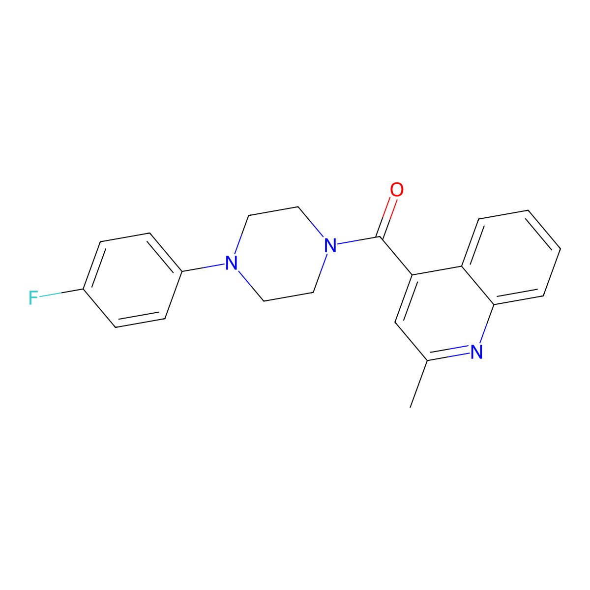 (4-(4-Fluorophenyl)piperazin-1-yl)(2-methylquinolin-4-yl)methanone molecular structure, CAS 1144497-35-7