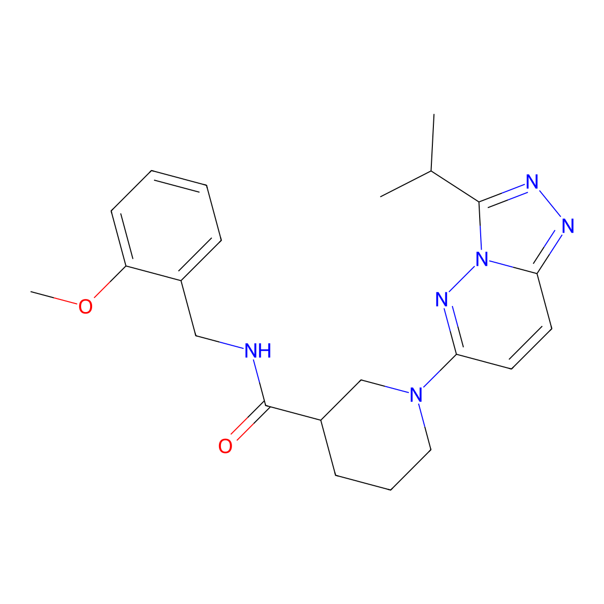 N-(2-methoxybenzyl)-1-[3-(propan-2-yl)[1,2,4]triazolo[4,3-b]pyridazin-6-yl]piperidine-3-carboxamide molecular structure, CAS 1144497-39-1