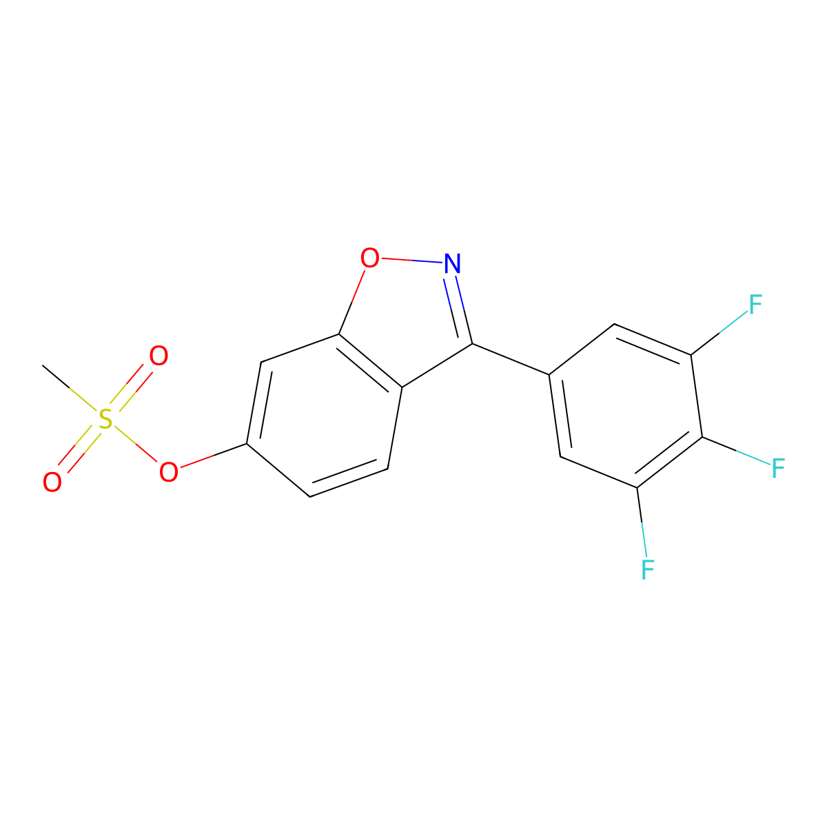 3-(3,4,5-Trifluorophenyl)-1,2-benzoxazol-6-yl methanesulfonate molecular structure, CAS 1144497-44-8