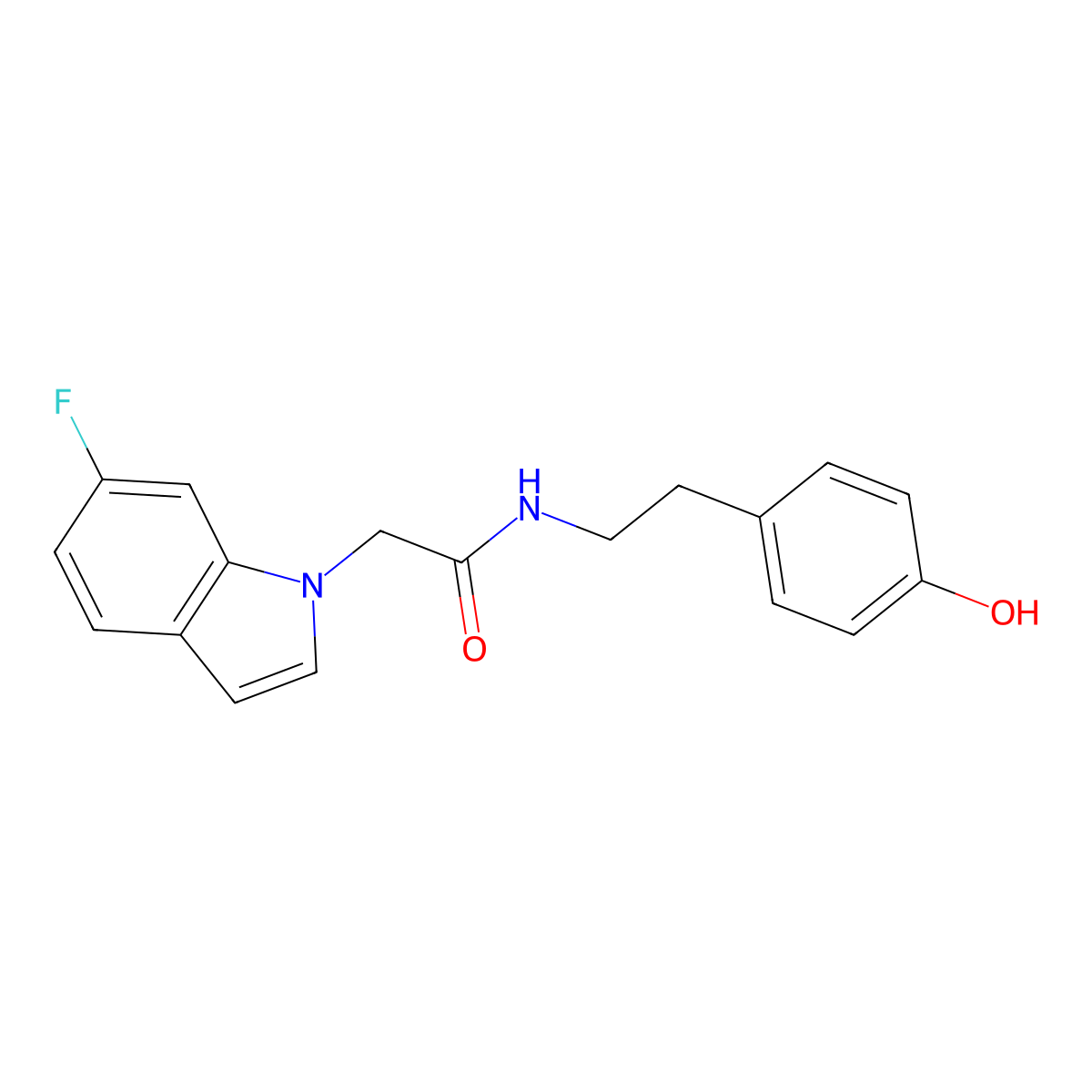 2-(6-fluoro-1H-indol-1-yl)-N-[2-(4-hydroxyphenyl)ethyl]acetamide molecular structure, CAS 1144497-45-9