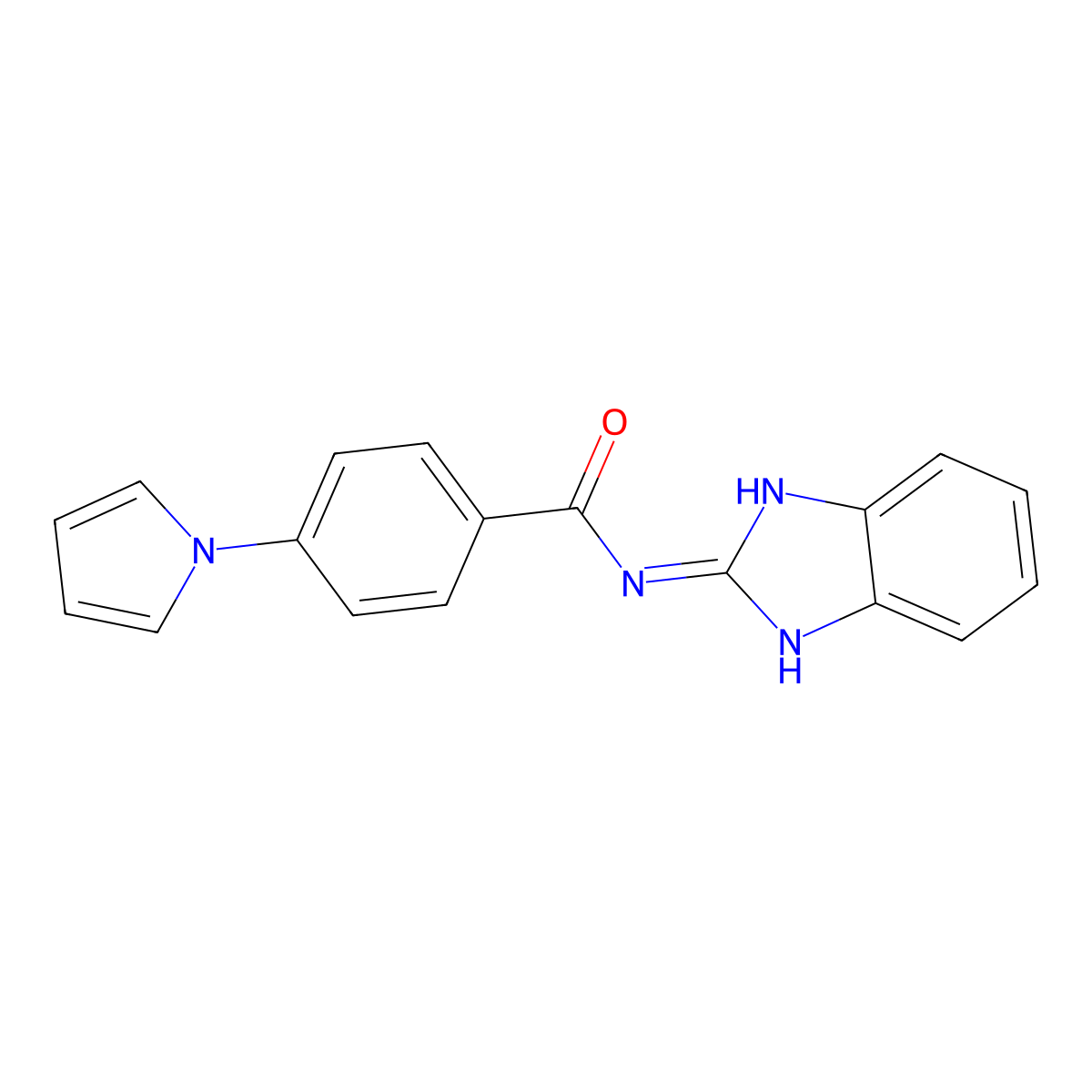 N-(1H-benzo[d]imidazol-2-yl)-4-(1H-pyrrol-1-yl)benzamide molecular structure, CAS 1144497-46-0