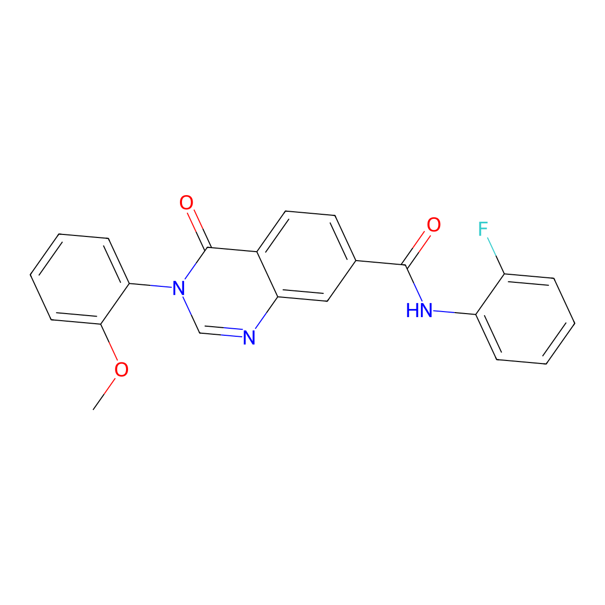 N-(2-fluorophenyl)-3-(2-methoxyphenyl)-4-oxo-3,4-dihydroquinazoline-7-carboxamide molecular structure, CAS 1144497-71-1