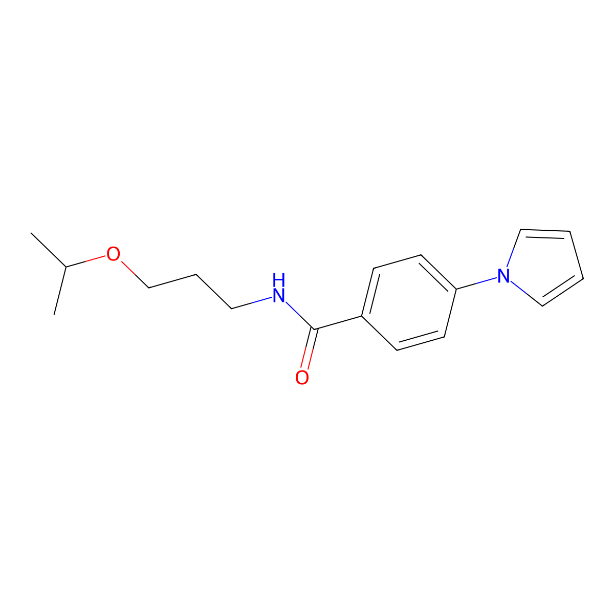 N-(3-isopropoxypropyl)-4-(1H-pyrrol-1-yl)benzamide molecular structure, CAS 1144498-15-6