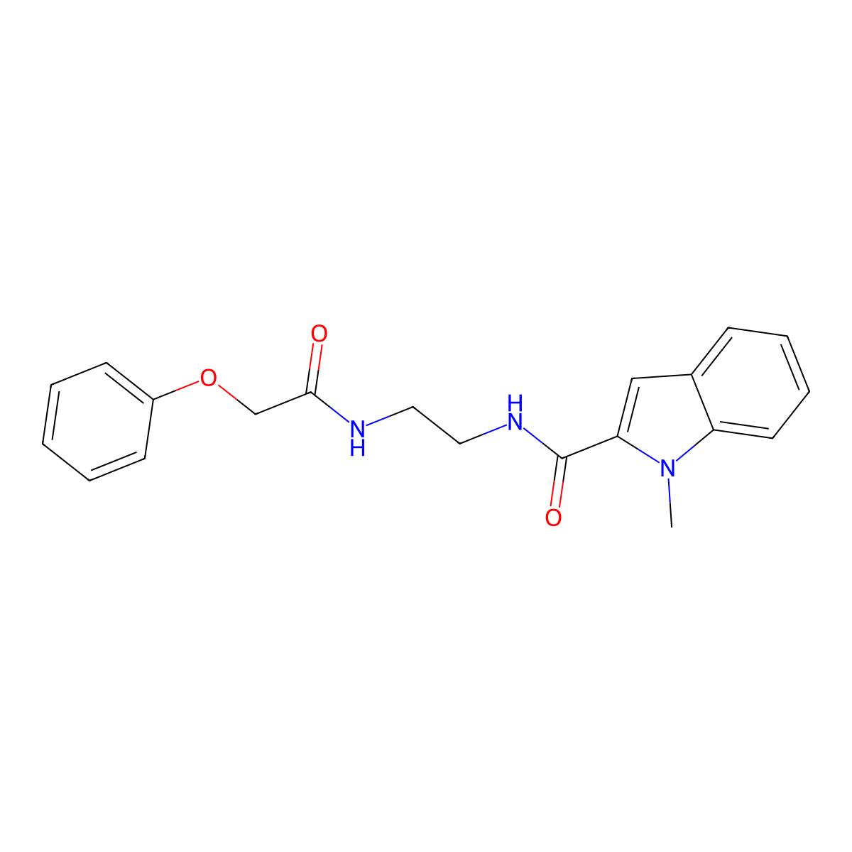 1-methyl-N-{2-[(phenoxyacetyl)amino]ethyl}-1H-indole-2-carboxamide molecular structure, CAS 1144498-17-8