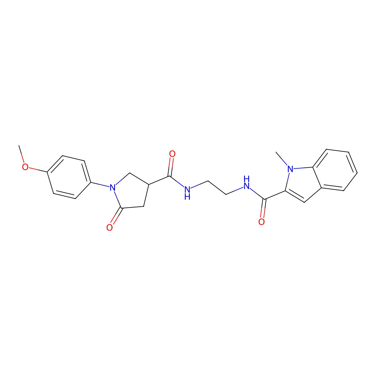 N-[2-({[1-(4-methoxyphenyl)-5-oxopyrrolidin-3-yl]carbonyl}amino)ethyl]-1-methyl-1H-indole-2-carboxamide molecular structure, CAS 1144498-20-3