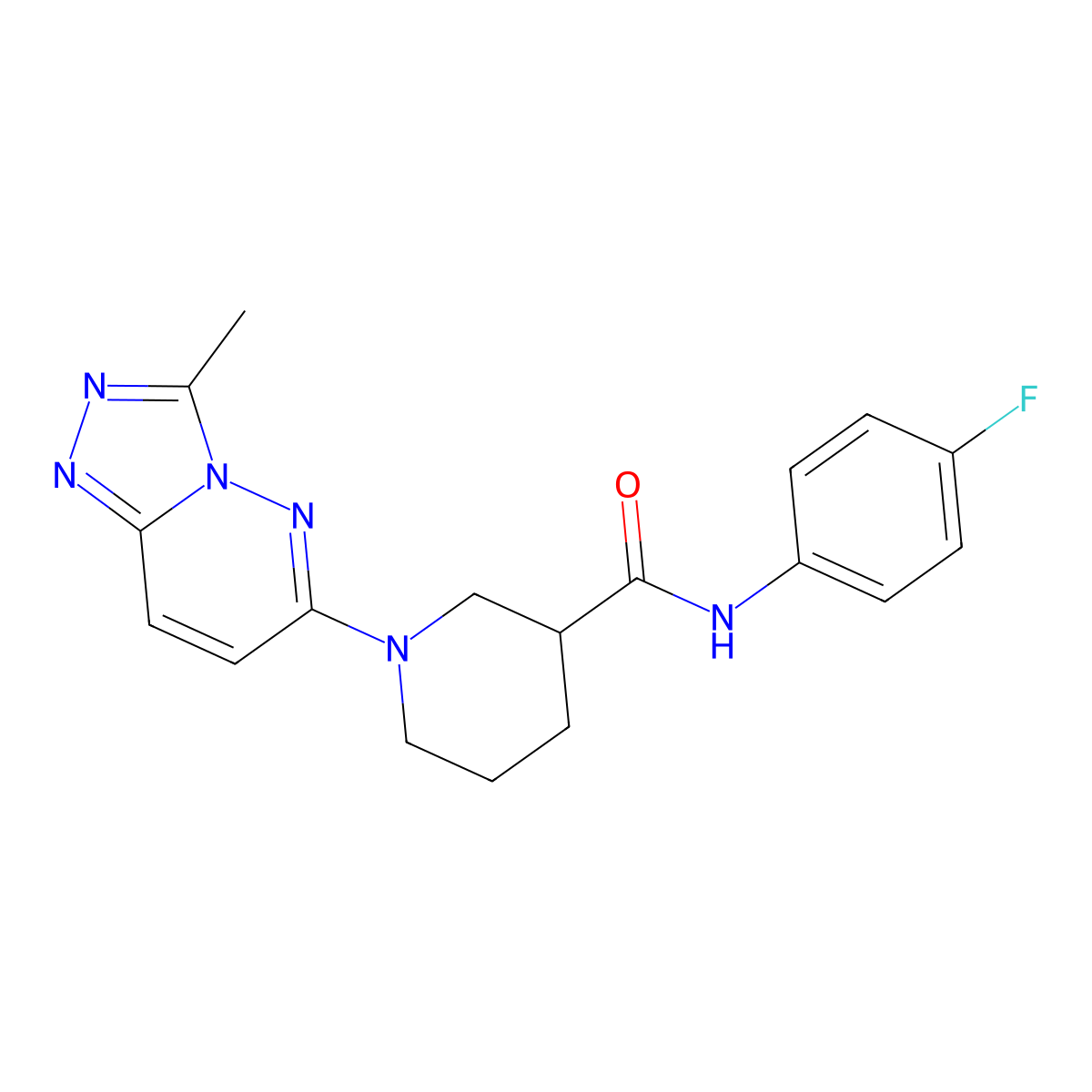 N-(4-fluorophenyl)-1-(3-methyl[1,2,4]triazolo[4,3-b]pyridazin-6-yl)piperidine-3-carboxamide molecular structure, CAS 1144498-22-5
