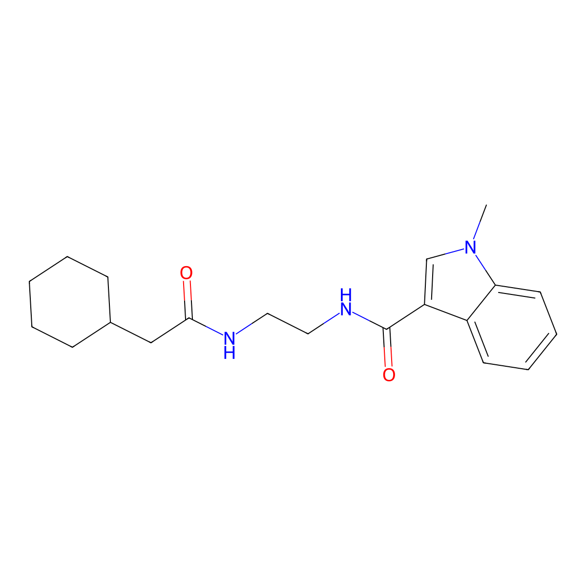 N-{2-[(cyclohexylacetyl)amino]ethyl}-1-methyl-1H-indole-3-carboxamide molecular structure, CAS 1144498-23-6