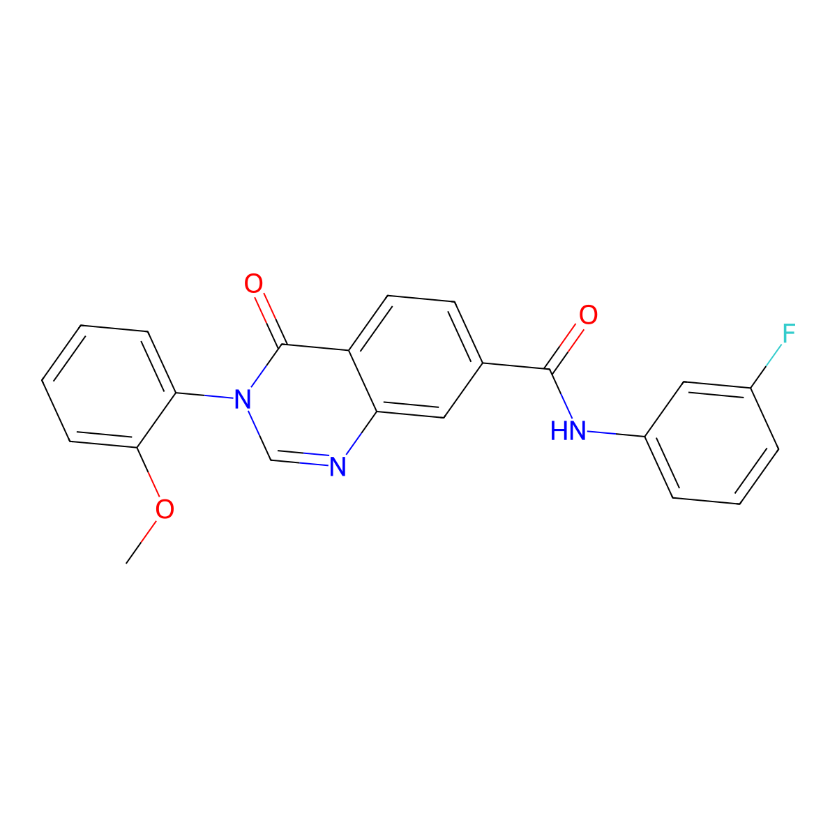 N-(3-fluorophenyl)-3-(2-methoxyphenyl)-4-oxo-3,4-dihydroquinazoline-7-carboxamide molecular structure, CAS 1144498-38-3