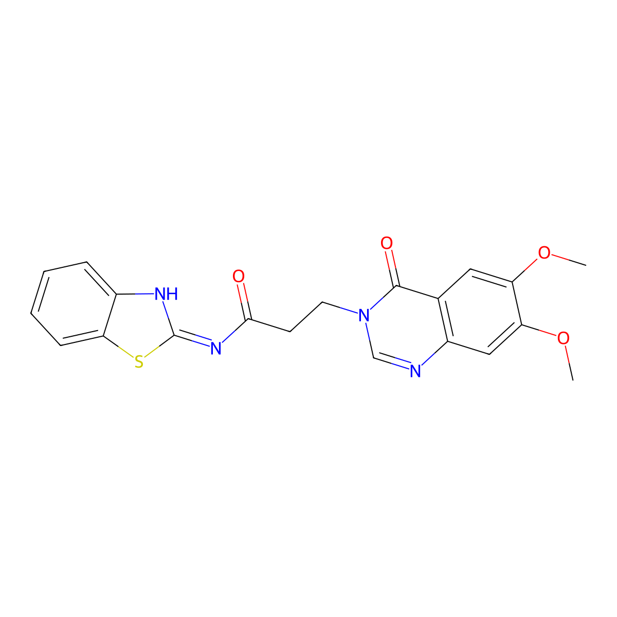 N-[(2E)-1,3-benzothiazol-2(3H)-ylidene]-3-(6,7-dimethoxy-4-oxoquinazolin-3(4H)-yl)propanamide molecular structure, CAS 1144498-40-7