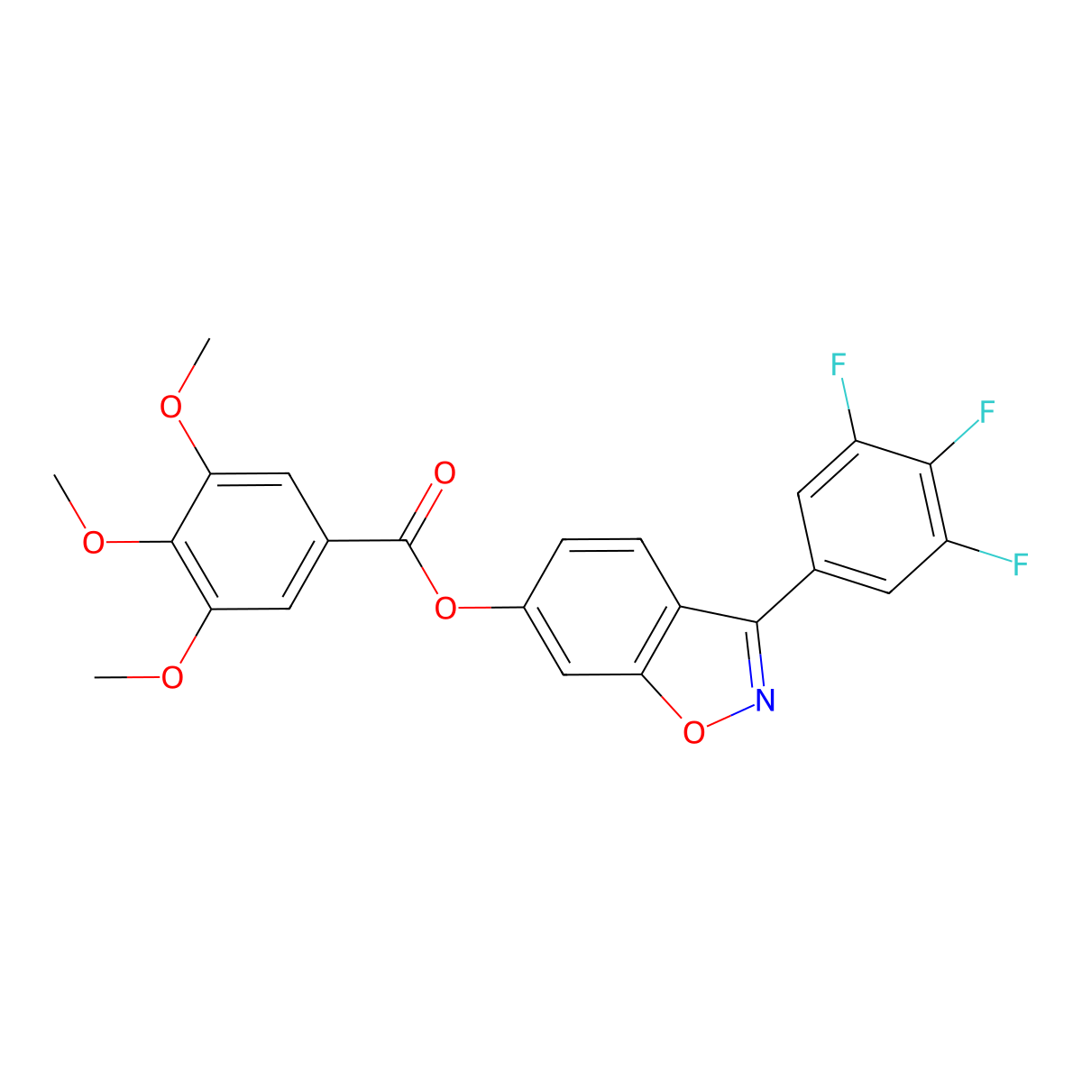3-(3,4,5-Trifluorophenyl)-1,2-benzisoxazol-6-yl 3,4,5-trimethoxybenzoate molecular structure, CAS 1144498-48-5