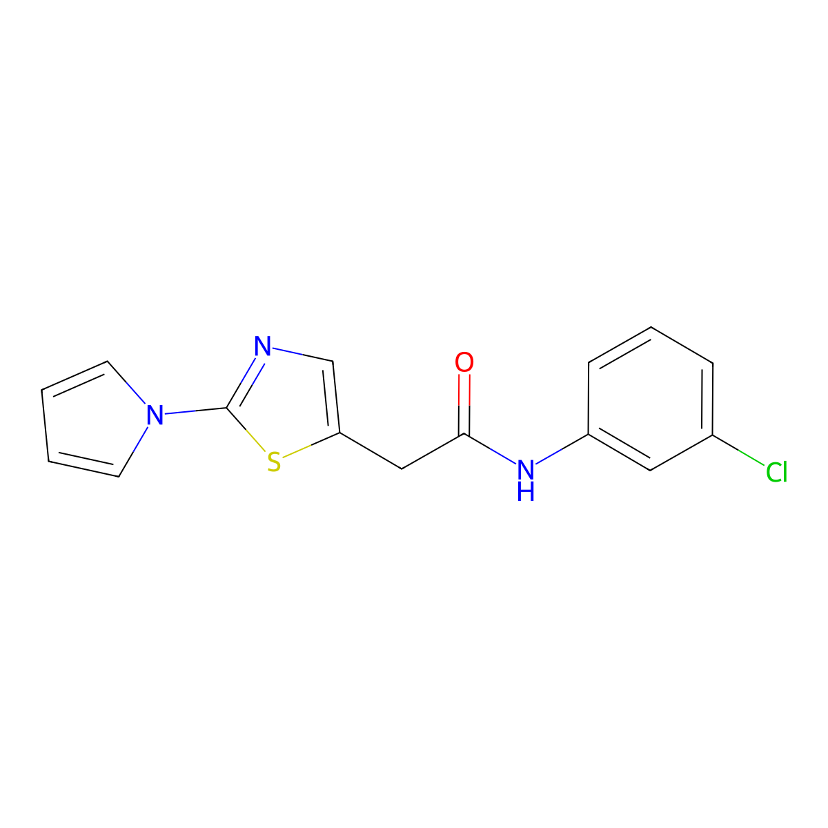 N-(3-chlorophenyl)-2-[2-(1H-pyrrol-1-yl)-1,3-thiazol-5-yl]acetamide molecular structure, CAS 1144498-62-3
