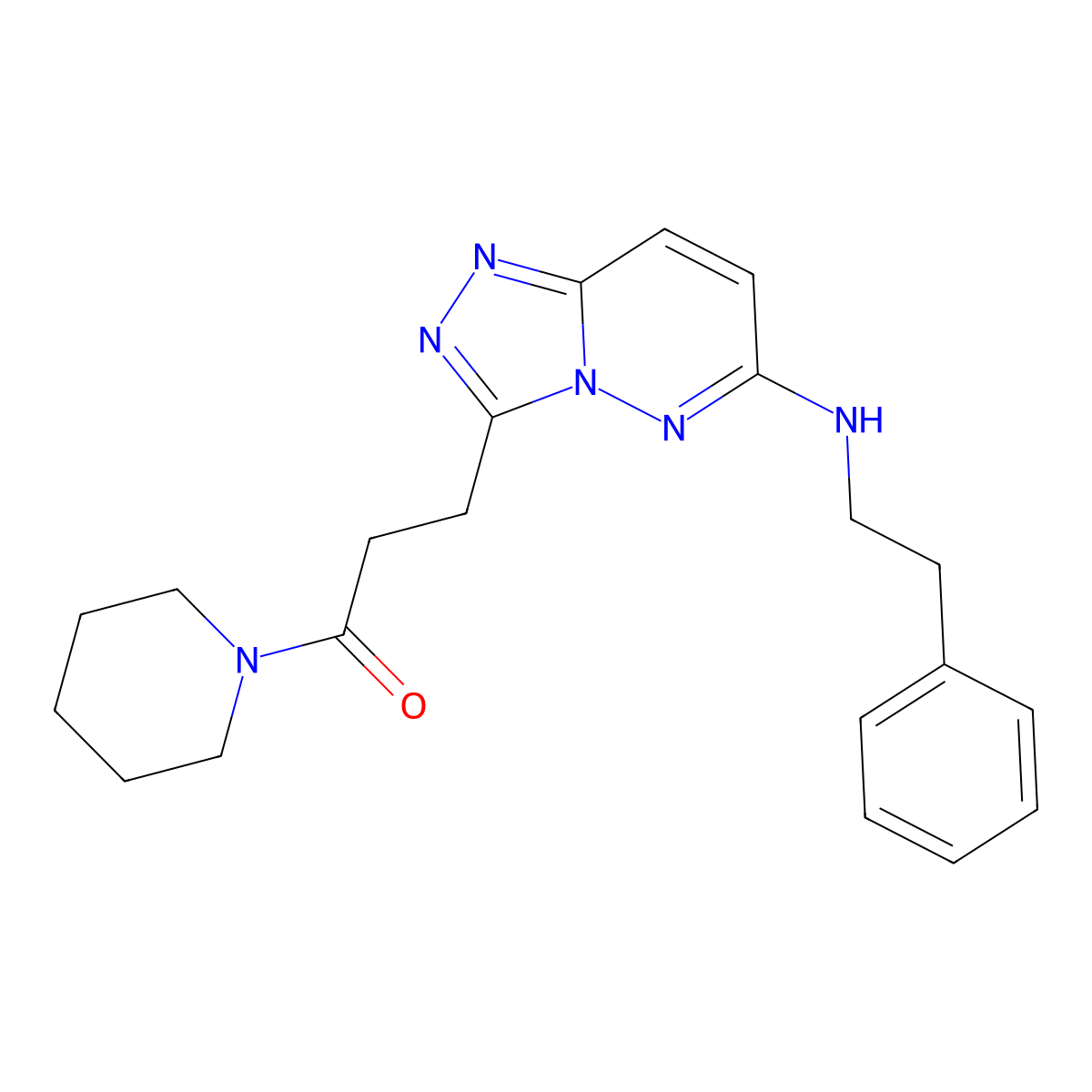 3-{6-[(2-Phenylethyl)amino][1,2,4]triazolo[4,3-b]pyridazin-3-yl}-1-(piperidin-1-yl)propan-1-one molecular structure, CAS 1144498-73-6