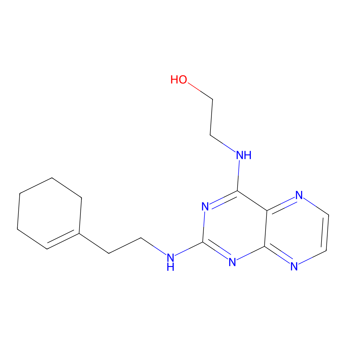 2-({2-[(2-Cyclohex-1-enylethyl)amino]pteridin-4-yl}amino)ethan-1-ol molecular structure, CAS 1144498-74-7