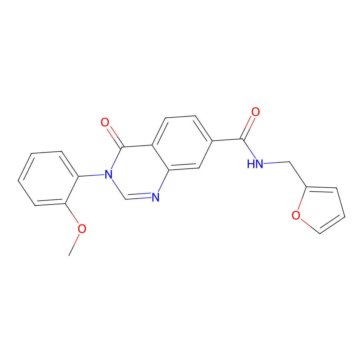 N-(furan-2-ylmethyl)-3-(2-methoxyphenyl)-4-oxo-3,4-dihydroquinazoline-7-carboxamide molecular structure, CAS 1144498-89-4