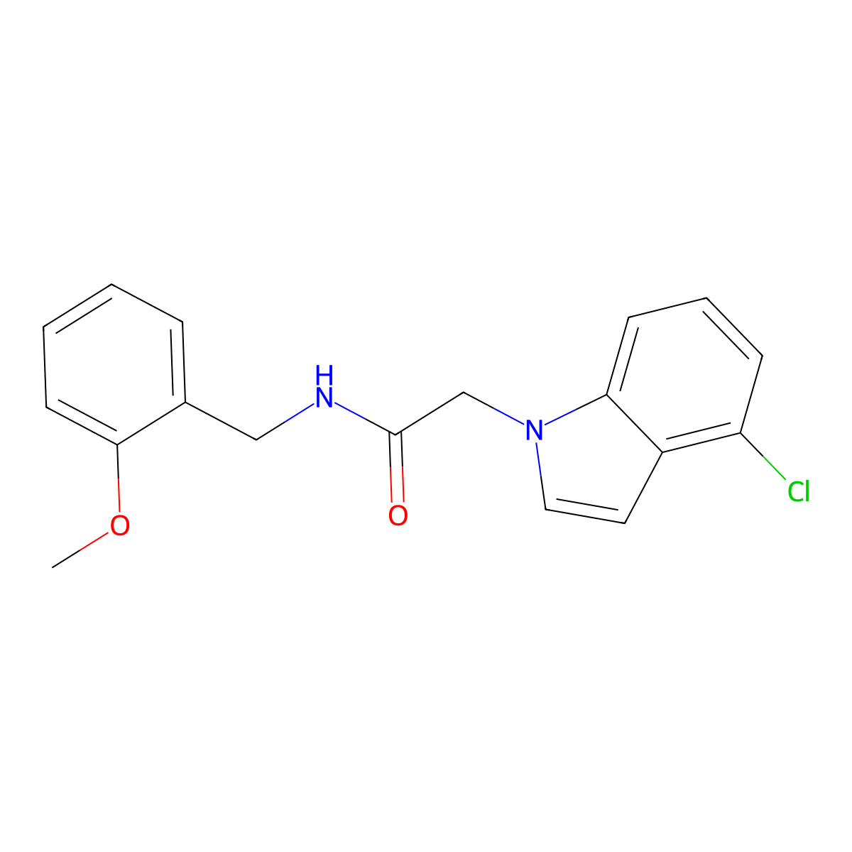 2-(4-chloro-1H-indol-1-yl)-N-(2-methoxybenzyl)acetamide molecular structure, CAS 1144499-08-0