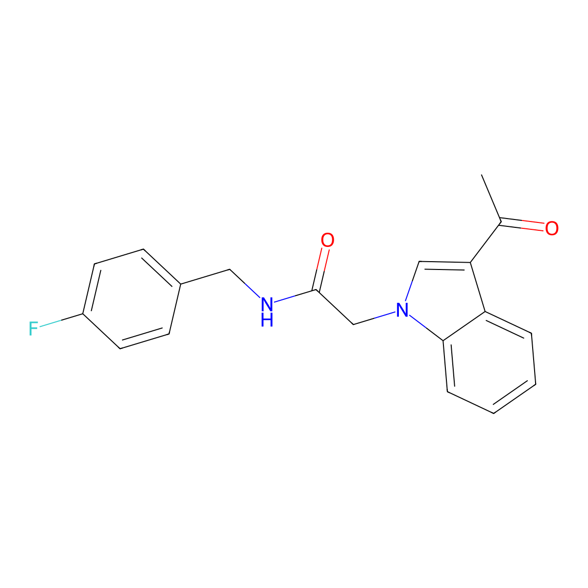 2-(3-acetyl-1H-indol-1-yl)-N-(4-fluorobenzyl)acetamide molecular structure, CAS 1144499-13-7