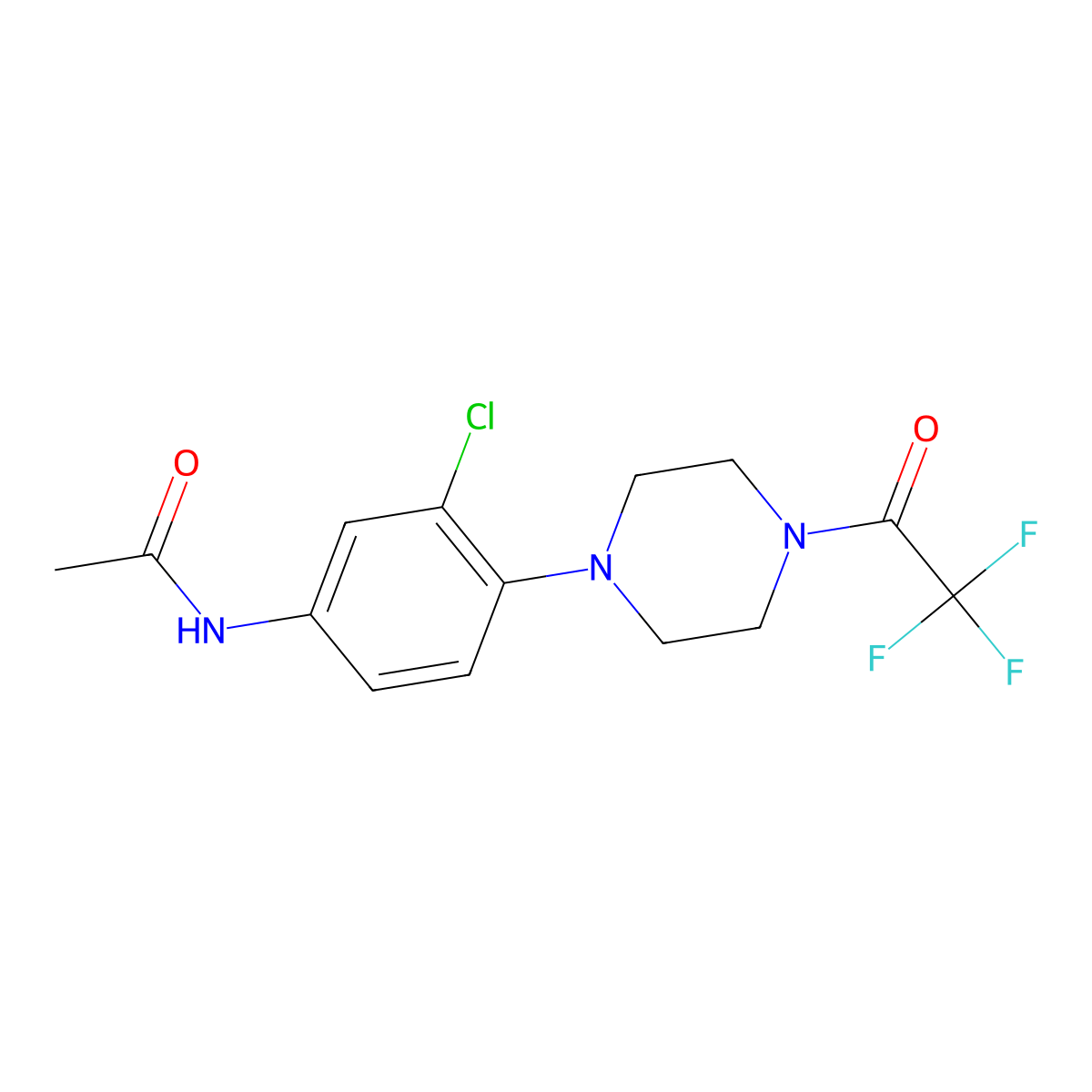 N-{3-chloro-4-[4-(trifluoroacetyl)piperazin-1-yl]phenyl}acetamide molecular structure, CAS 1144499-32-0