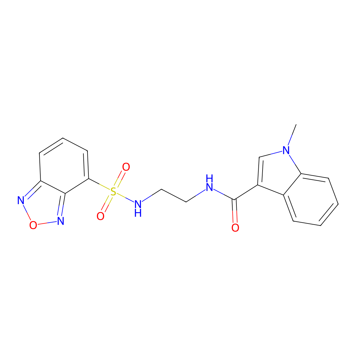 N-{2-[(2,1,3-benzoxadiazol-4-ylsulfonyl)amino]ethyl}-1-methyl-1H-indole-3-carboxamide molecular structure, CAS 1144499-34-2