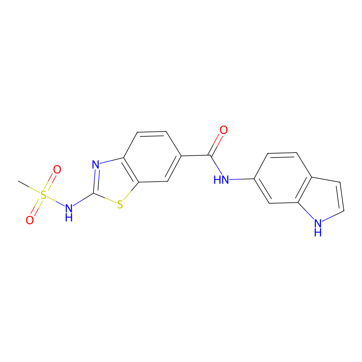 (2E)-N-(1H-indol-6-yl)-2-[(methylsulfonyl)imino]-2,3-dihydro-1,3-benzothiazole-6-carboxamide molecular structure, CAS 1144499-55-7