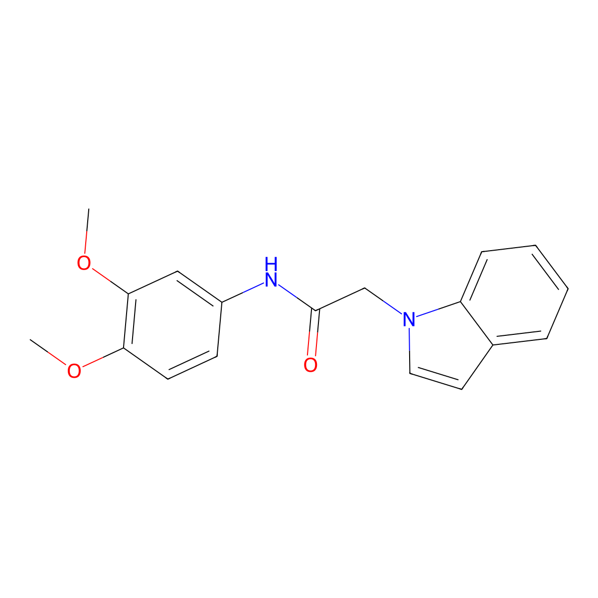 N-(3,4-dimethoxyphenyl)-2-(1H-indol-1-yl)acetamide molecular structure, CAS 1144499-61-5
