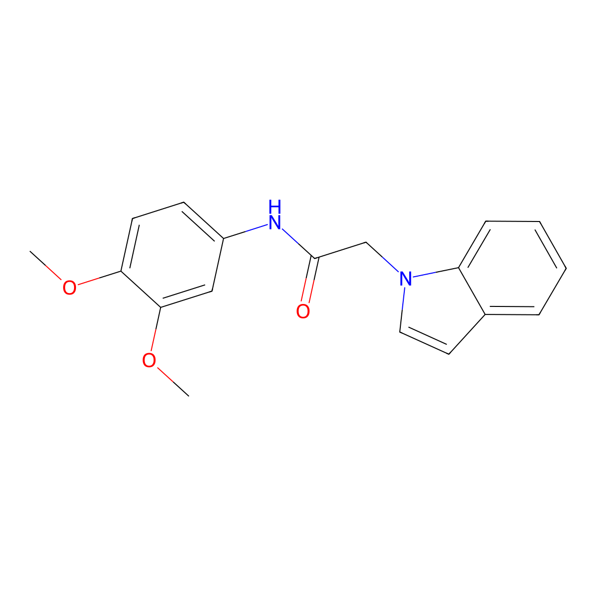 N-(3,4-dimethoxyphenyl)-2-(1H-indol-1-yl)acetamide molecular structure, CAS 1144499-61-5