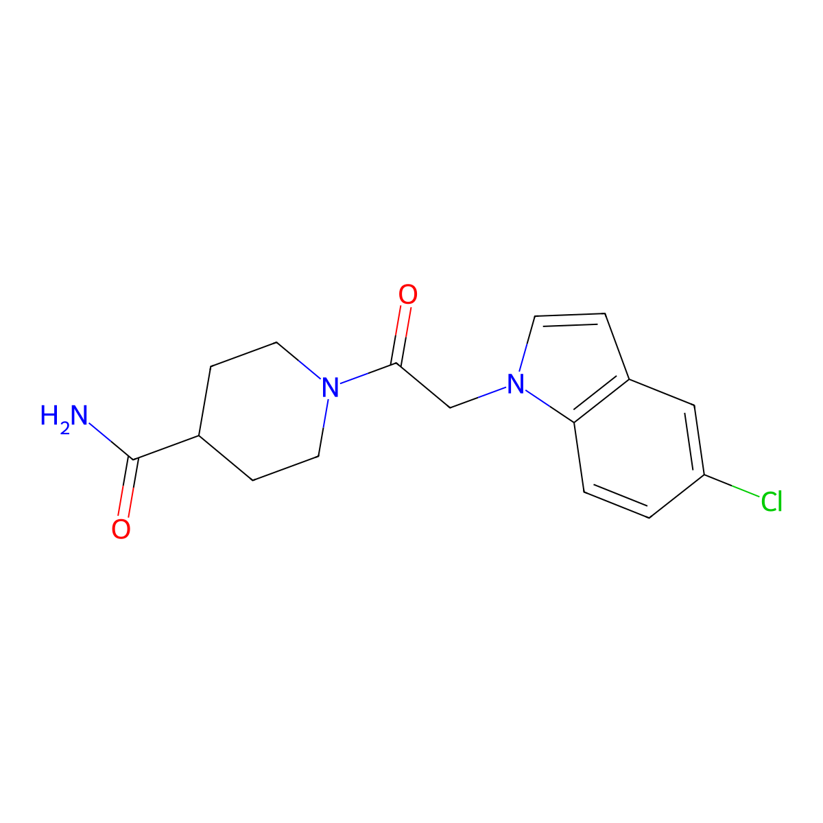 1-[(5-chloro-1H-indol-1-yl)acetyl]piperidine-4-carboxamide molecular structure, CAS 1144499-66-0