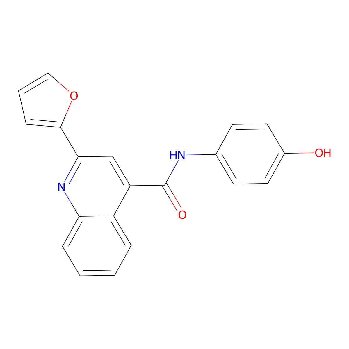 2-(furan-2-yl)-N-(4-hydroxyphenyl)quinoline-4-carboxamide molecular structure, CAS 1144499-77-3