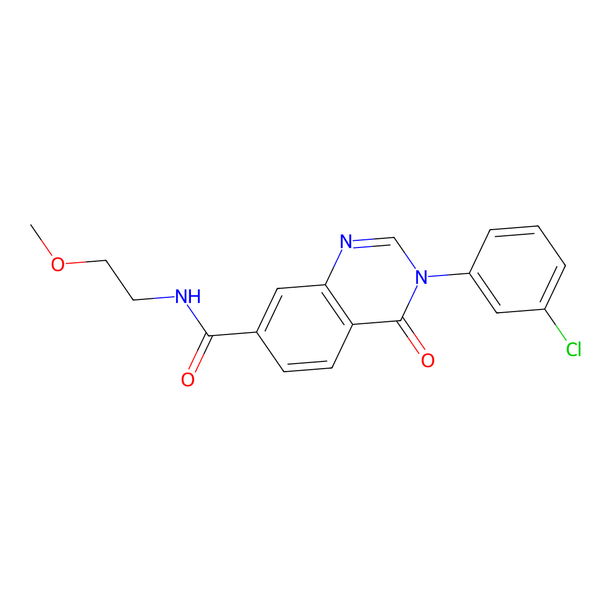 3-(3-chlorophenyl)-N-(2-methoxyethyl)-4-oxo-3,4-dihydroquinazoline-7-carboxamide molecular structure, CAS 1144499-79-5