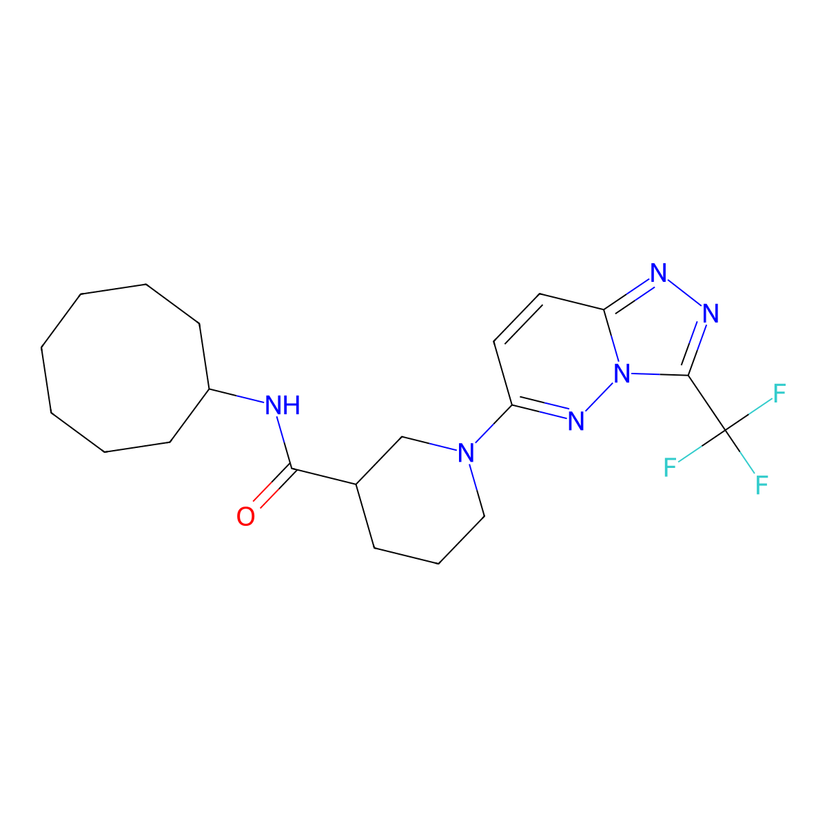 N-cyclooctyl-1-[3-(trifluoromethyl)[1,2,4]triazolo[4,3-b]pyridazin-6-yl]piperidine-3-carboxamide molecular structure, CAS 1144499-85-3