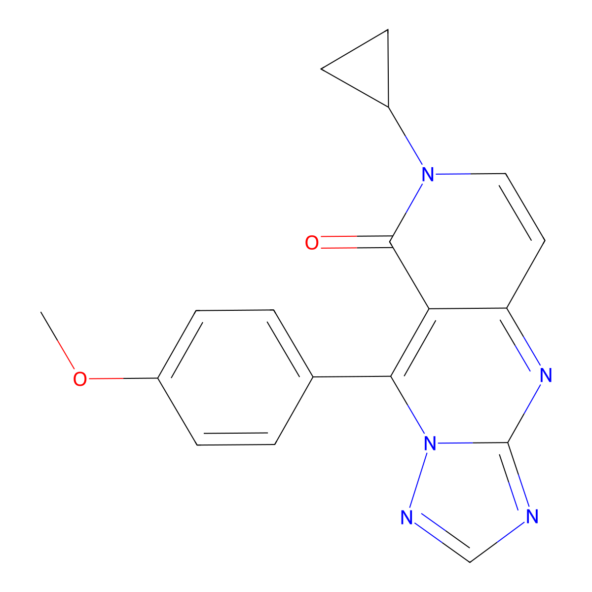 7-cyclopropyl-9-(4-methoxyphenyl)pyrido[4,3-d][1,2,4]triazolo[1,5-a]pyrimidin-8(7H)-one molecular structure, CAS 1144499-98-8