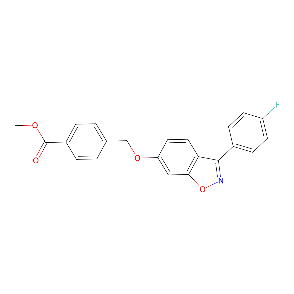 Methyl 4-({[3-(4-fluorophenyl)-1,2-benzisoxazol-6-yl]oxy}methyl)benzoate molecular structure, CAS 1144500-02-6
