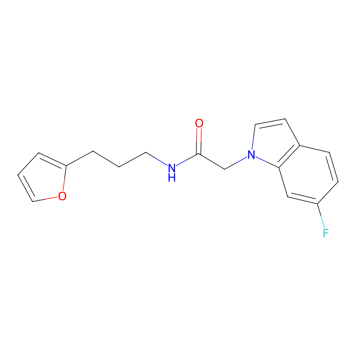 2-(6-fluoro-1H-indol-1-yl)-N-[3-(furan-2-yl)propyl]acetamide molecular structure, CAS 1144500-04-8