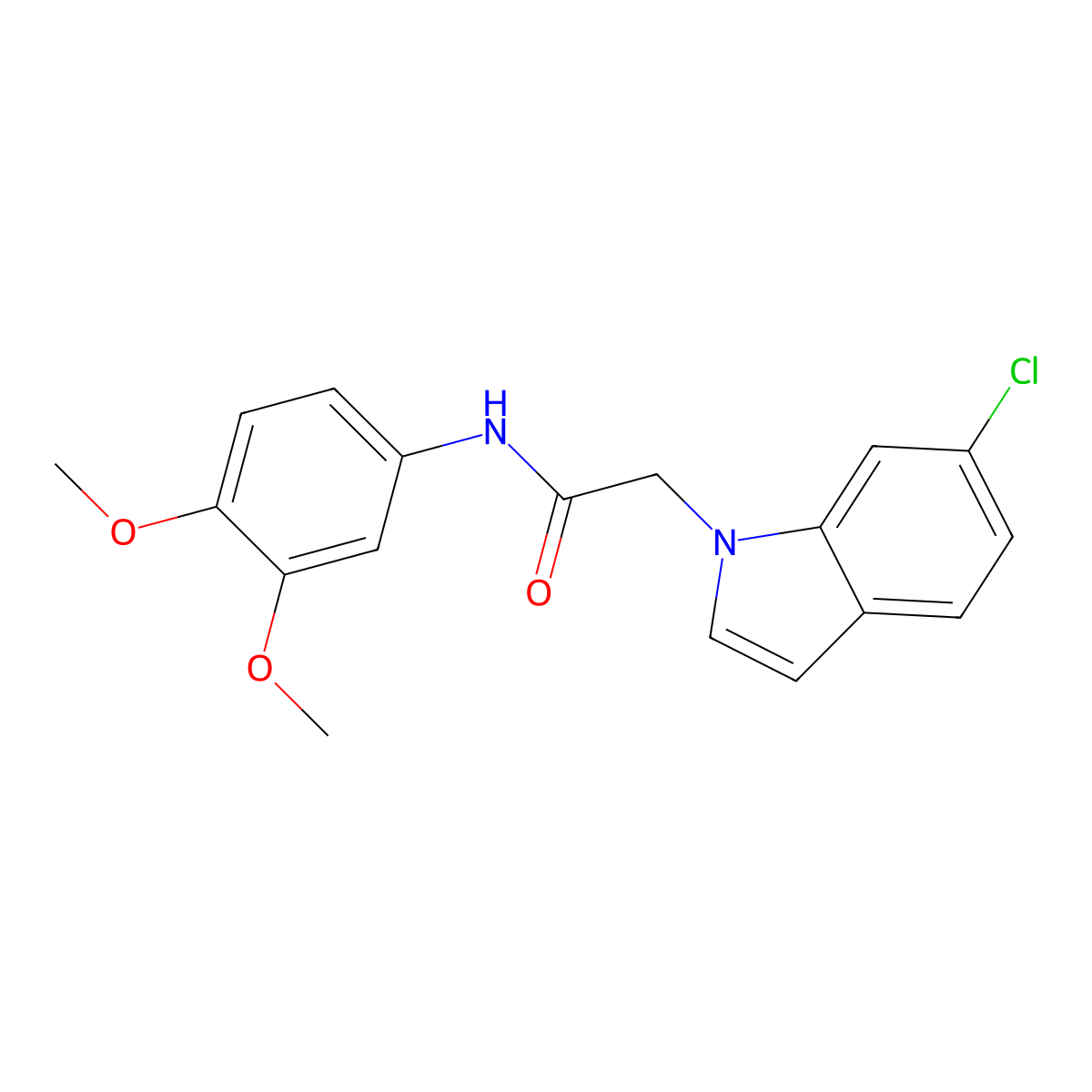2-(6-chloro-1H-indol-1-yl)-N-(3,4-dimethoxyphenyl)acetamide molecular structure, CAS 1144500-19-5