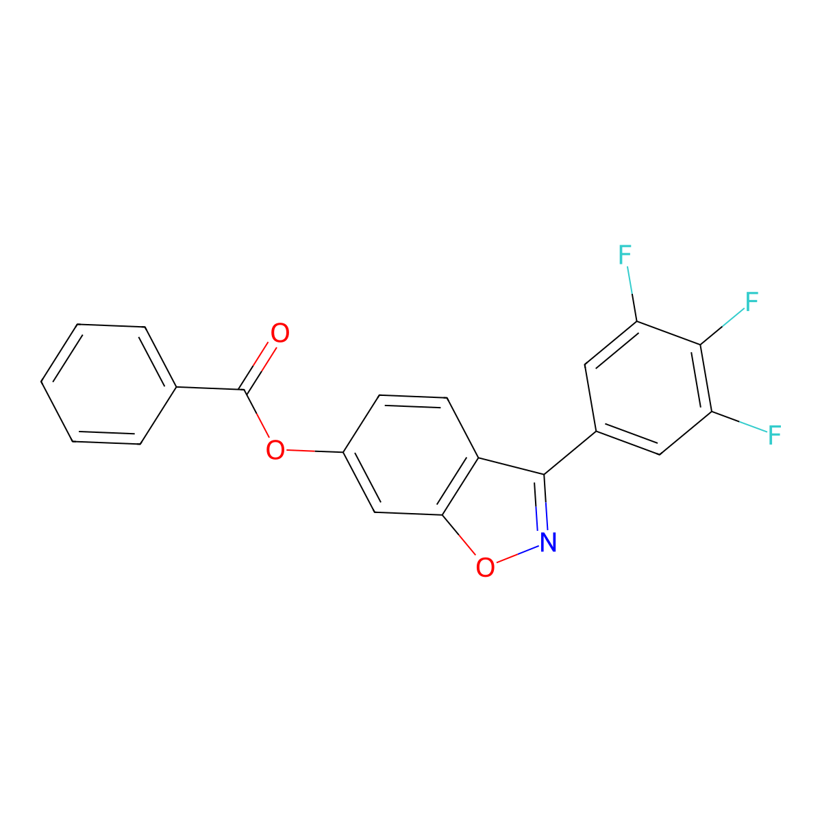 3-(3,4,5-Trifluorophenyl)-1,2-benzisoxazol-6-yl benzoate molecular structure, CAS 1144500-22-0